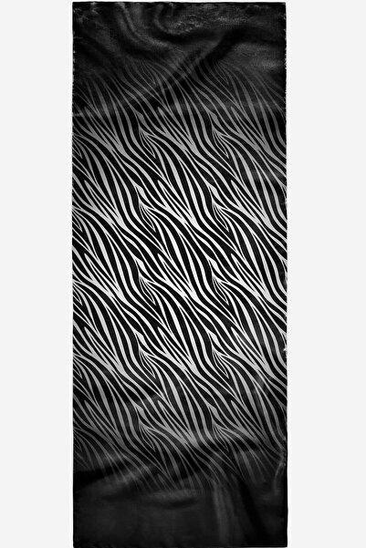 AFVENTE Γκρι βαμβακερό σάλι - κυματιστό σχέδιο