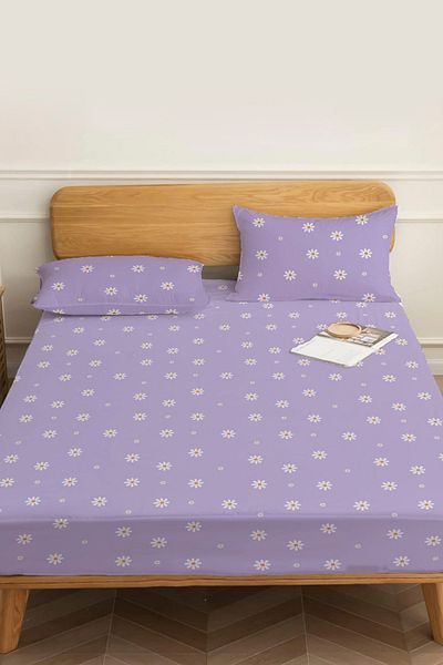 Rivaİstanbul Cearşaf dublu din bumbac violet margaretă