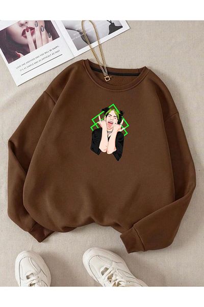 RPT MODA ОБЩ ТОП С УДОБНА КРОЙКА И ПРИНТ „BILLIE“ С ОБЪРКАНО ЯКЛЕ