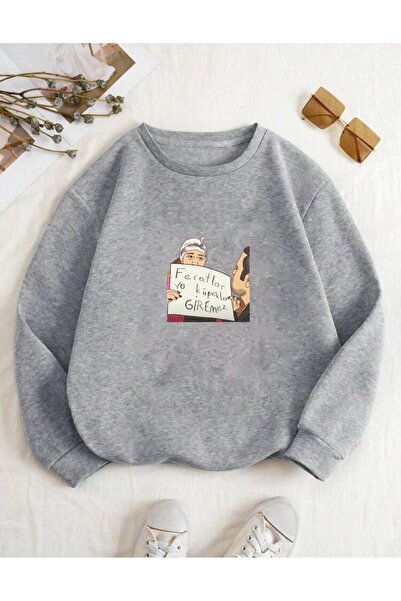 RPT MODA PREVELIKI UDOBAN SWEATSHIRT SA RAZDVOJENIM KROJOM, ROZE SLOGAN I DET...