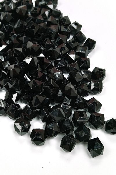 STUMBANNG Cube Bead Internally Beaded Bracelet Bag Bead 10 mm 50 Gr Black - Bnc457