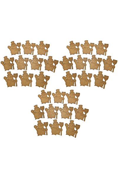 M&T WORKSHOP 30'lu Paket Ahşap Boyama Kardan Adam Eğitici Etkinlik Okul Önces...