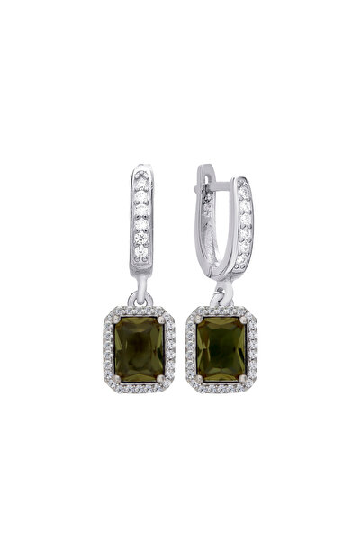 Silveranka 925 Ayar Gümüş Zultanit Baget Taşlı Küpe