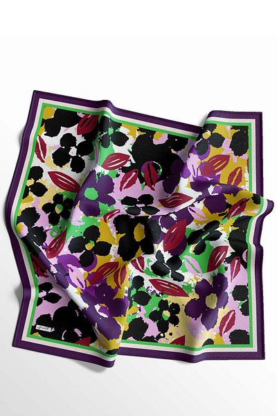 AFVENTE Black Floral Patterned Soft Cotton Scarf