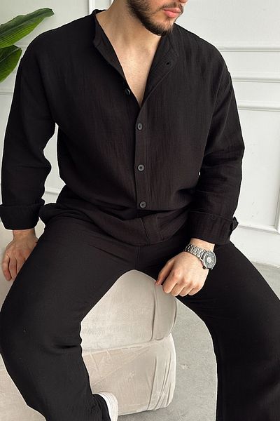 Livio Ferri Judge Ανδρικό πουκάμισο Judge Judge Oversize Half Placket Βαμβακερό πουκάμισο