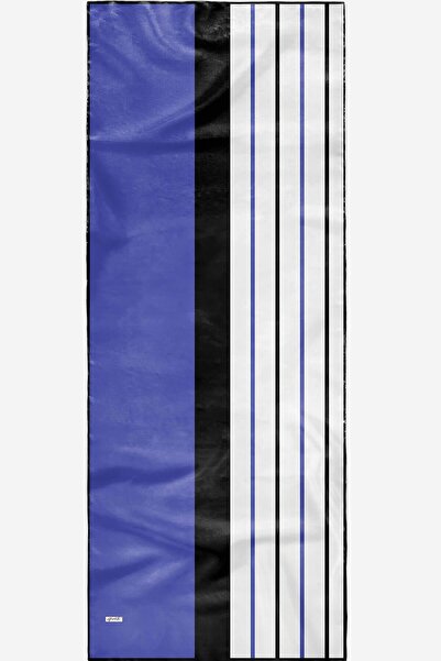 AFVENTE Blue Zebra Patterned Cotton Shawl