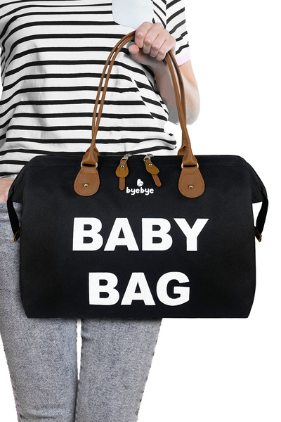 Stylo Baby Bag Baskılı Tek Anne Bebek Bakım Omuz Çantası -siyah