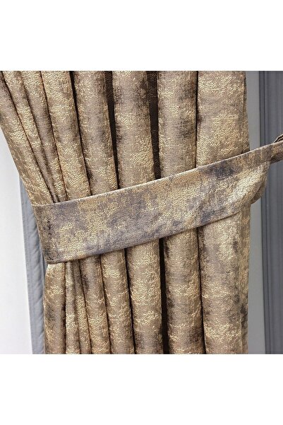 SAYDEMİR HOME Elite Koyu Bej Pano Fon Perde 1/3 Pileli TEK KANAT - Kırışmaz, ...