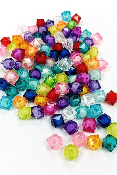 STUMBANNG Cube Bead Internally Beaded Bracelet Bag Bead 10 mm 50 Gr Mixed Color - Bnc447