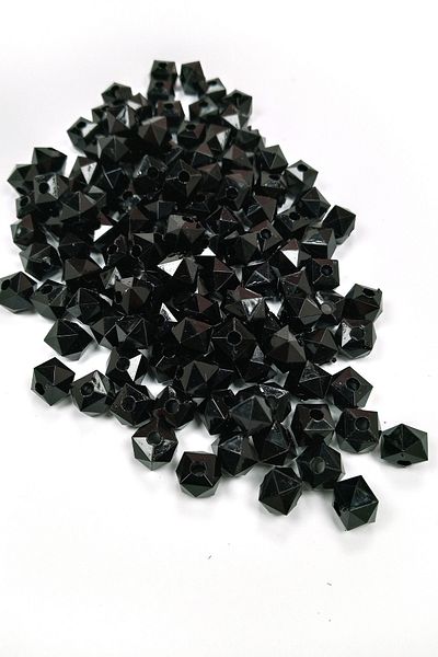 STUMBANNG Cube Bead Internally Beaded Bracelet Bag Bead 10 mm 50 Gr Black - Bnc457