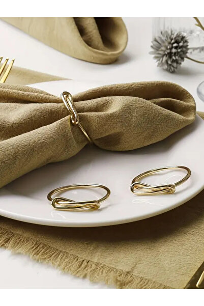 Menar Tasarım Infinity Symbol Metal Napkin Ring 6-Piece Design Napkin Ring