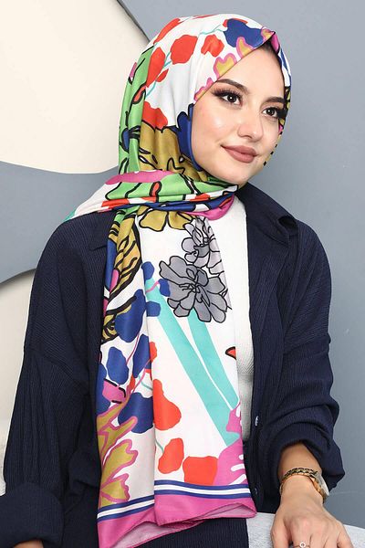 AFVENTE FuchsiaSoft Cotton Shawl - Floral Pattern