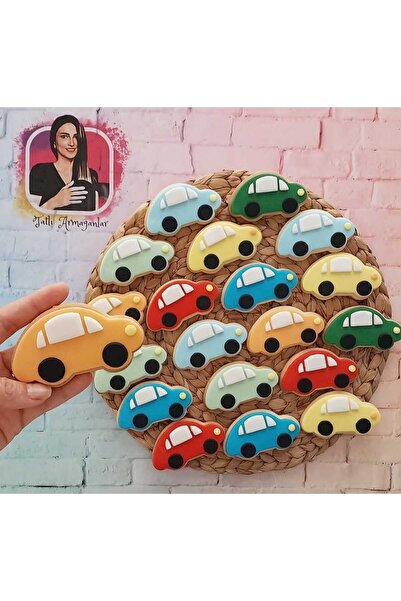 Tatlı Armağanlar Renkli Arabalar Butik Kurabiye - 20 Adet