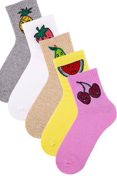 Bross Дамски чорапи до глезена Tulip Fruits Cotton Mix, 12 броя