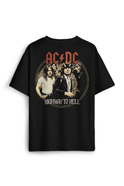 Kendim Seçtim AC/DC Oversize kroj majica - Angus Malcolm Young, hard rock git...