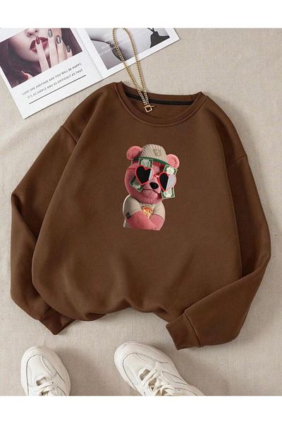 RPT MODA ГОЛЕМИ РОЗОВИ ОЧИЛА С УДОБЕН ИЗРЪЗЪК С ПРИНТ НА ​​МЕЧЕ, ДЕТАЙЛЕН СУИТШЪРТ С ОБЛА ДЯЛО