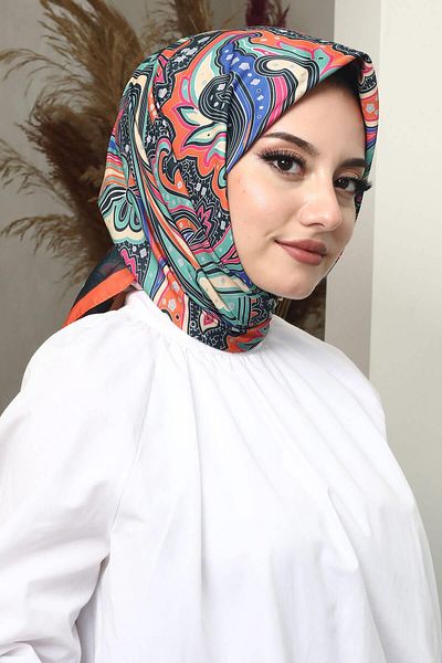 AFVENTE Soft Cotton Brown Wavy Patterned Scarf