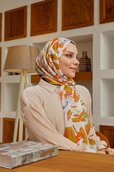 AFVENTE Şal din bumbac moale cu model de frunze