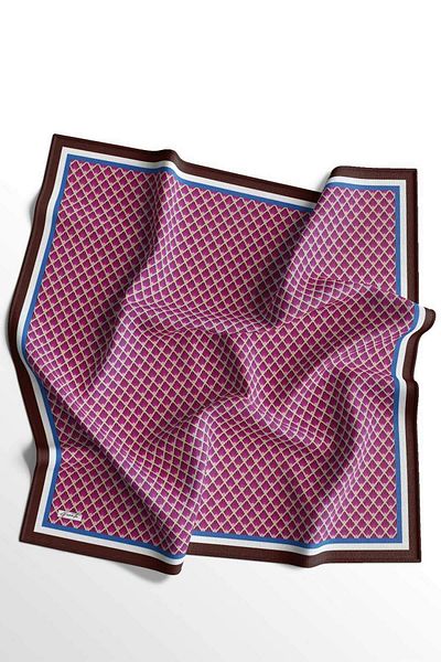 AFVENTE Pink Soft Cotton Triangle Patterned Scarf