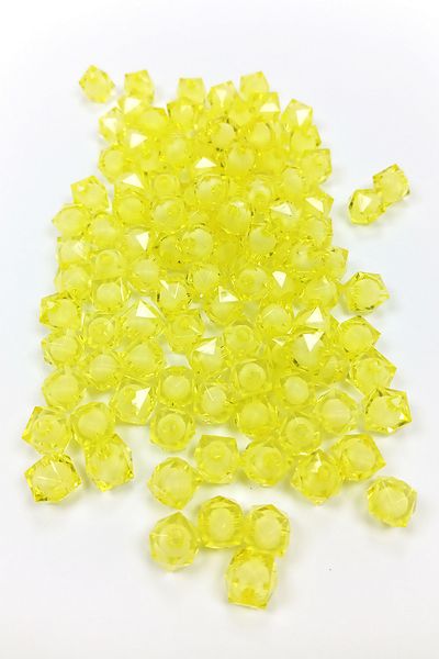 STUMBANNG Cube Bead Internally Beaded Bracelet Bag Bead 10 mm 50 Gr Yellow - Bnc454