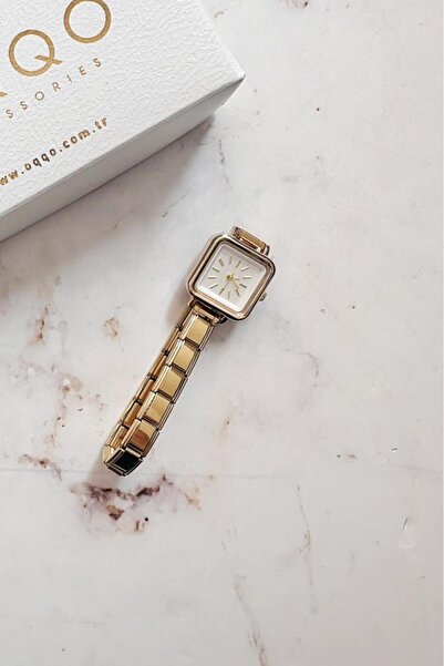 OQQO Thena Gold Square Women's Wristwatch