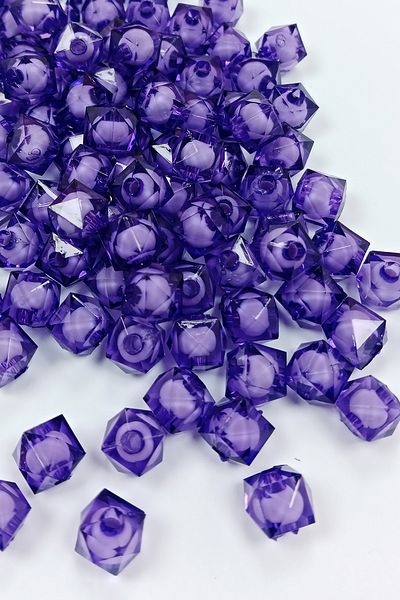 STUMBANNG Cube Bead Internally Beaded Bracelet Bag Bead 10 mm 50 Gr Magenta - Bnc458