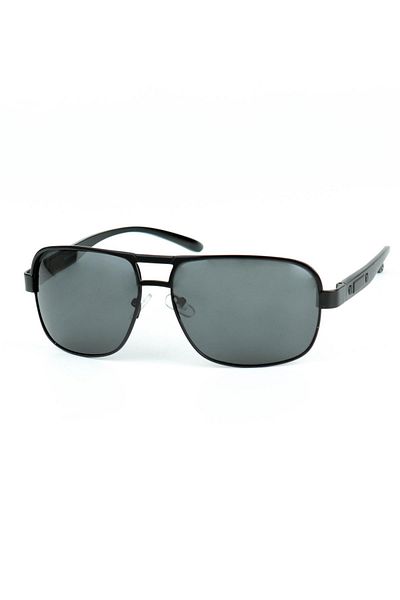 Di Caprio Men's Black Polarized Protection Geometric Model Sunglasses