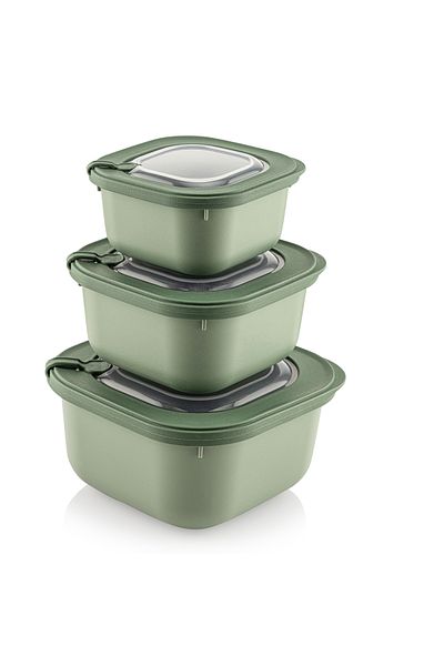 N'Pratik Elegant Storage Box Storage Container Set 3 Pieces of Vacuum Lid Suitable for Microwave and Refrigerator Colorful