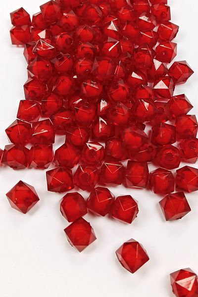 STUMBANNG Cube Bead Inside Beaded Bracelet Bag Bead 10 mm 50 Gr Red - Bnc448