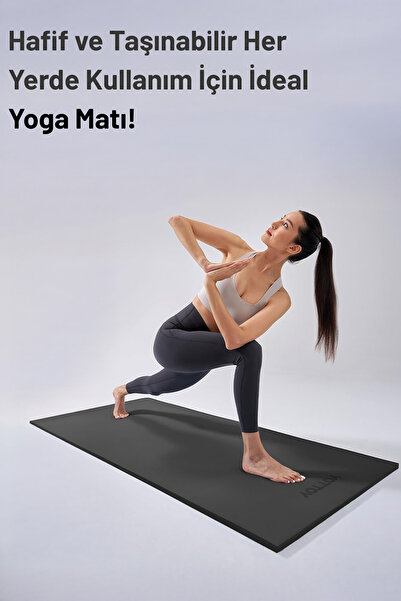 Walter White Pilates Yoga Matı Egzersiz Pilates Minderi Kaymaz Taban 180x55 Cm Siyah