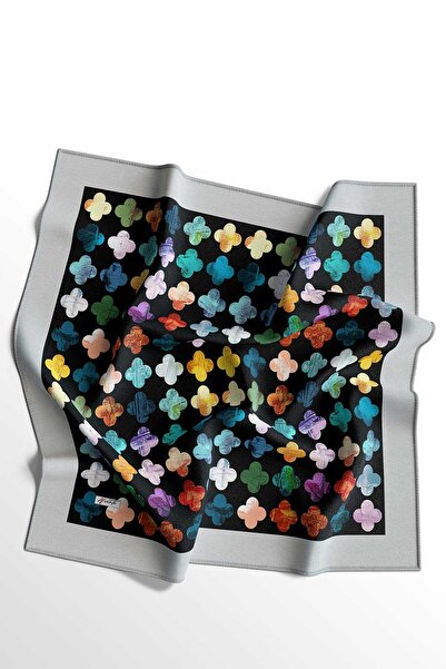 AFVENTE Cotton Clover Patterned Scarf