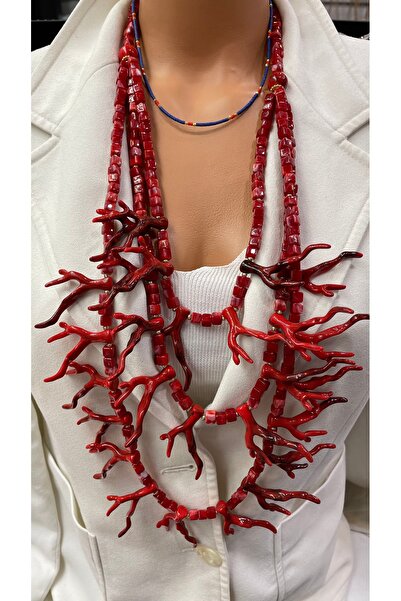 Affan Bijuteri YENİ SEZON DOĞAL TAŞ KATMANLI KOLYE. SEDEF VE MERCAN HAWAİİ TA...