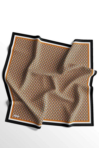 AFVENTE Soft Cotton Scarf - Triangle Pattern, Light Brown