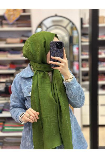 HAREM SCARF Πράσινο Χαρέμι ​​Σκαντζόχοιρο Lyocell Elisa Σάλι