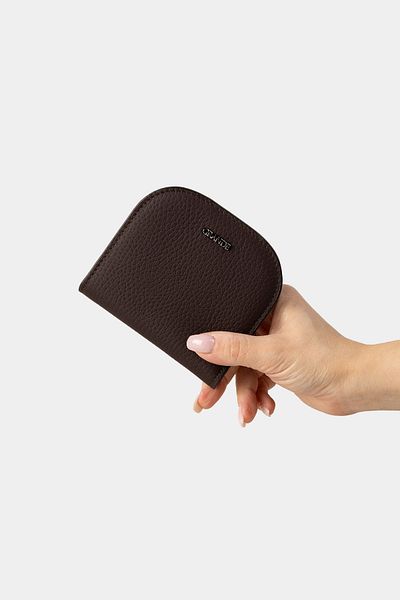 Grande 2817 Минималистичен портфейл - Овален дизайн - Естествена кожа - Кафяв