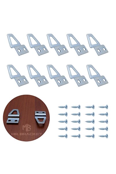 Yapıkan 10 ad Tablo Kancası Kıvrık Model - Metal Çerçeve Askısı Aparatı - Vidalı Fotoğraf Resim Asma Kancası