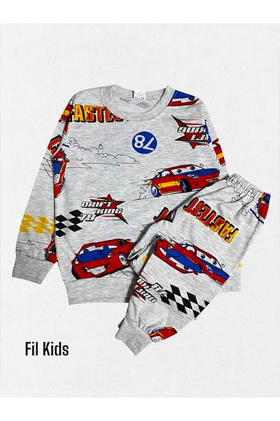 Fil Kids Boy's Gray Cotton Long Sleeve Pajama Set