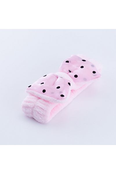 Bimotif Makeup and Bathing Hair Band, Pink Polka Dot Bow