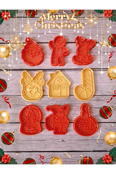 Lena Gift Store Christmas Cookie Cake Candy Dough Mold Set of 9