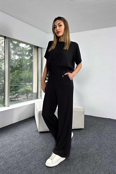 BayBayan Γυναικείο κοντομάνικο άνετο κοστούμι με κορδόνια