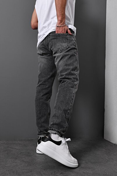 Slatra Men's Anthracite Stone Effect Boyfriend Pants