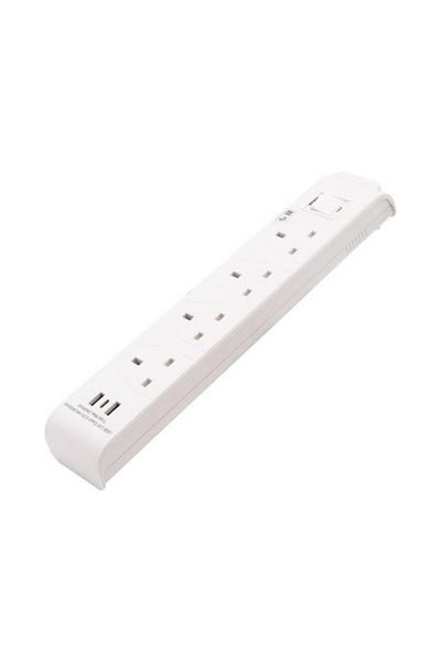 Home Best 4-Socket Power Extension Cord with 3-USB Ports 3m