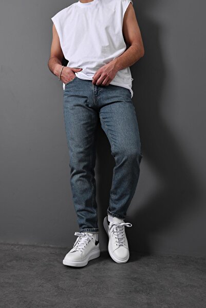 Slatra بنطال Boyfriend من حجر الأكسدة الأزرق للرجال