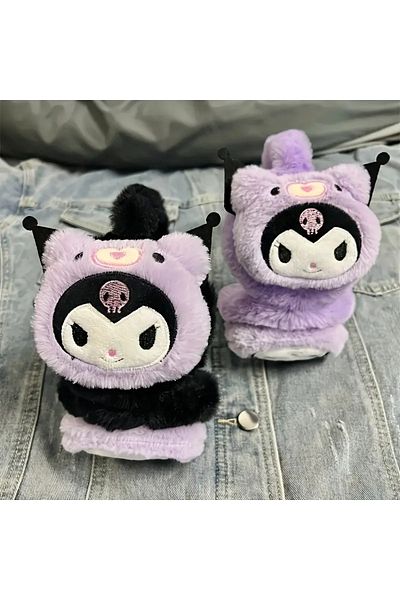 BABUN Foldable Flexible Kuromi Furry Plush Earmuff Sanrio Kuromi Warmer