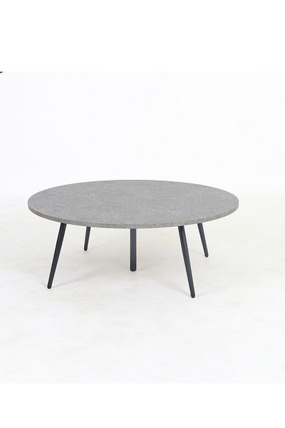TrentonGCC Round Majlis Floor Table - Modern Center Piece For Living Spaces 80x80x30cm Gray