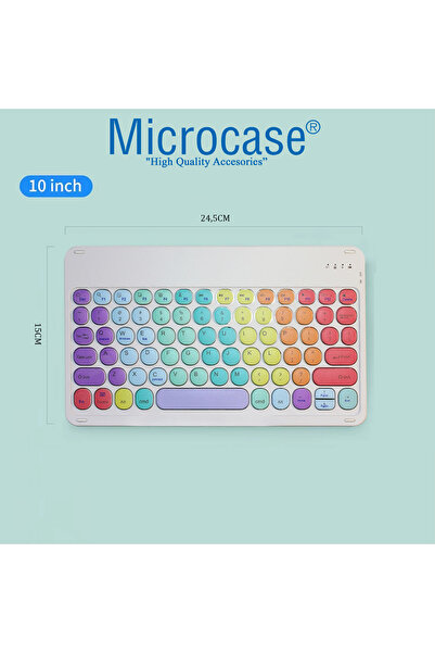 Microcase Tablet ve Telefonlar için Gökkuşağı Tasarım Bluetooth Klavye - AL5039 İNG