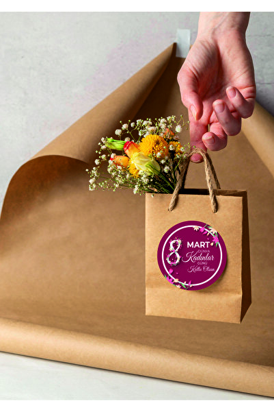 NEON Dijital Baskı Merkezi 8 Mart Dünya Kadınlar Günü Yapışkanlı Sticker - Et...