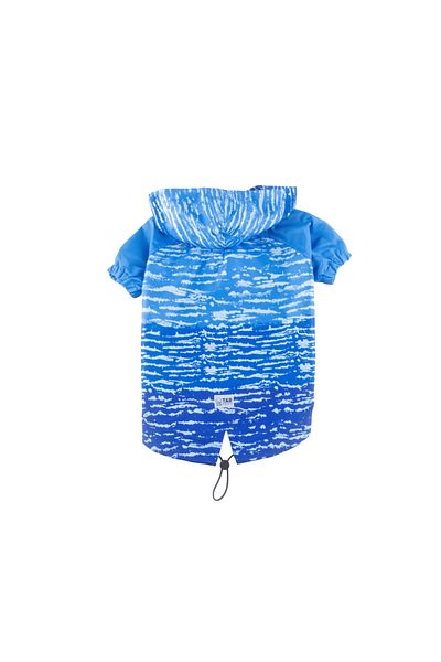 JesPawty Blue, Navy Blue Patterned Dog Raincoat