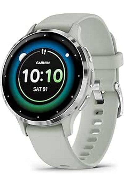 Garmin GARMIN VENU 3S SILVER STAINLESS STEEL BEZEL WITH SAGE GRAY CASE AND SILICONE BAND