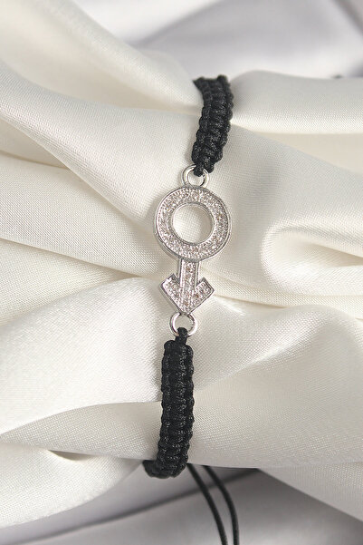 Epilons سوار نسائي من النحاس الفضي اللون مع حجر الزركون على شكل كوكب المريخ -...